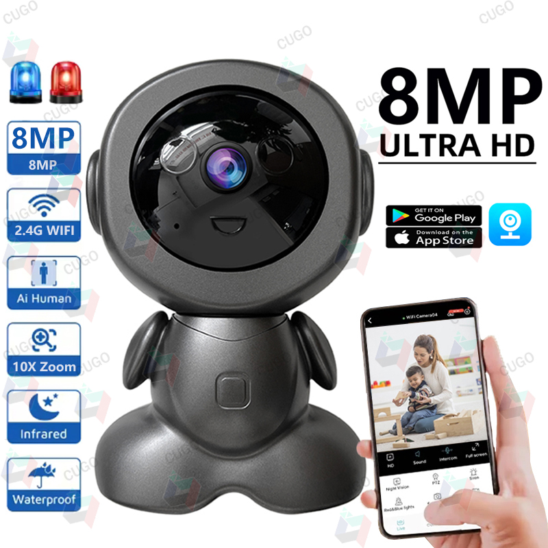 Baby Nursery Camera - 8MP Wifi Surveillance Robot Camera PTZ