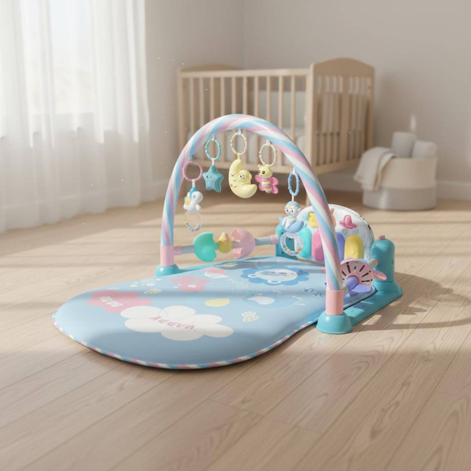 Baby Nursery Bed - Baby Playpen with Piano Music Feature