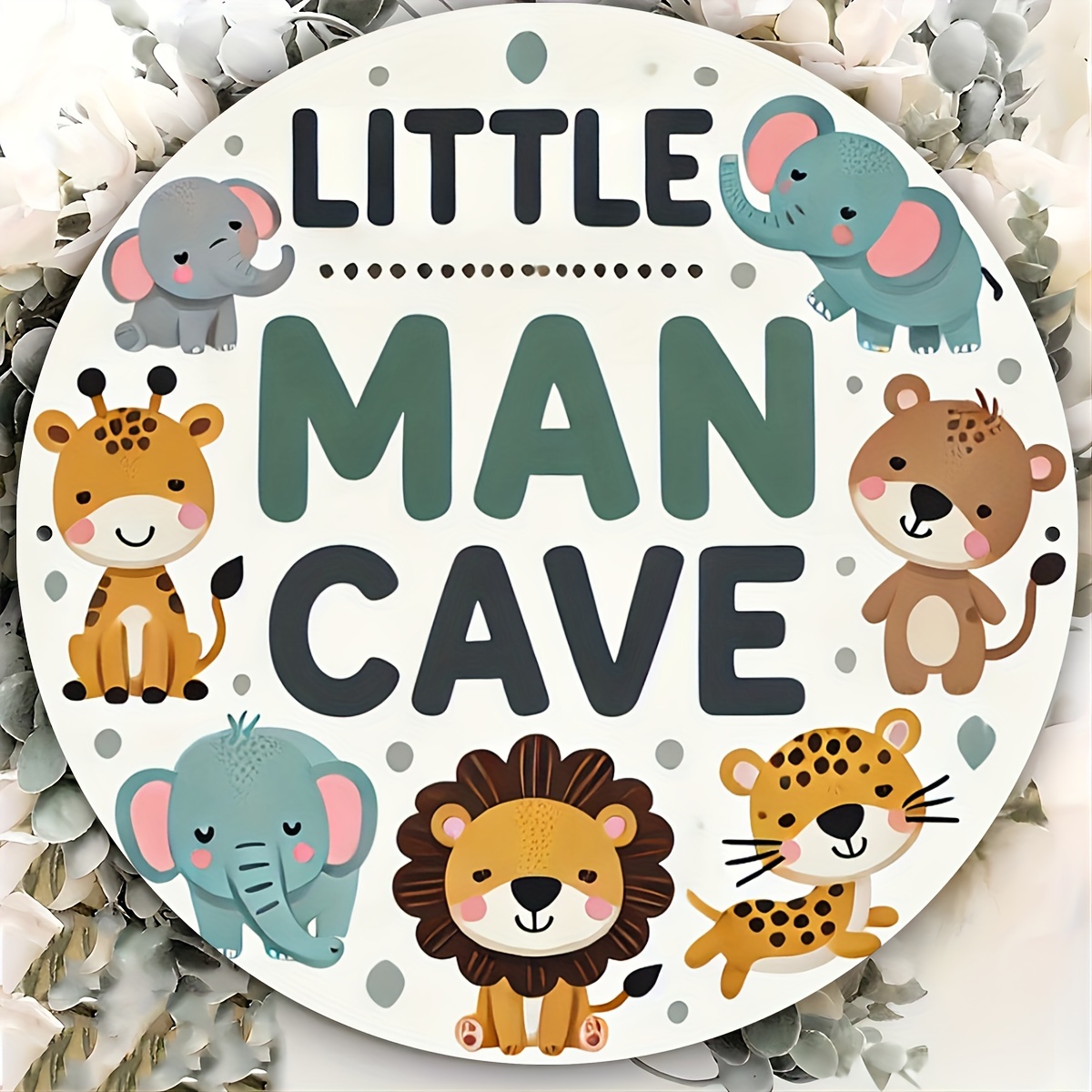 Baby Nursery Vintage - Wooden Sign Little Man Cave Safari