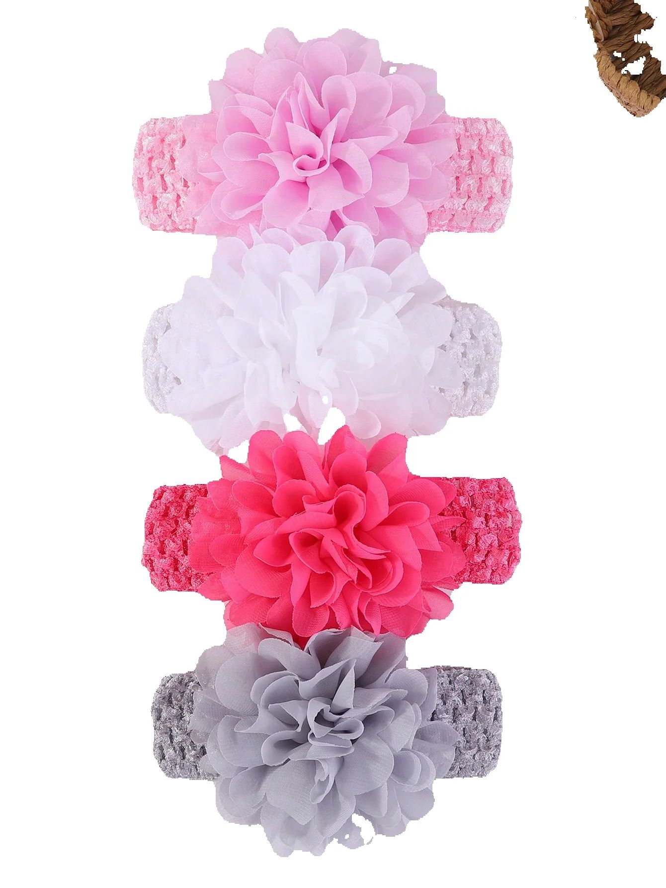 Baby Nursery Set - 4pcs/set 5.3'' Baby Girls Big Chiffon