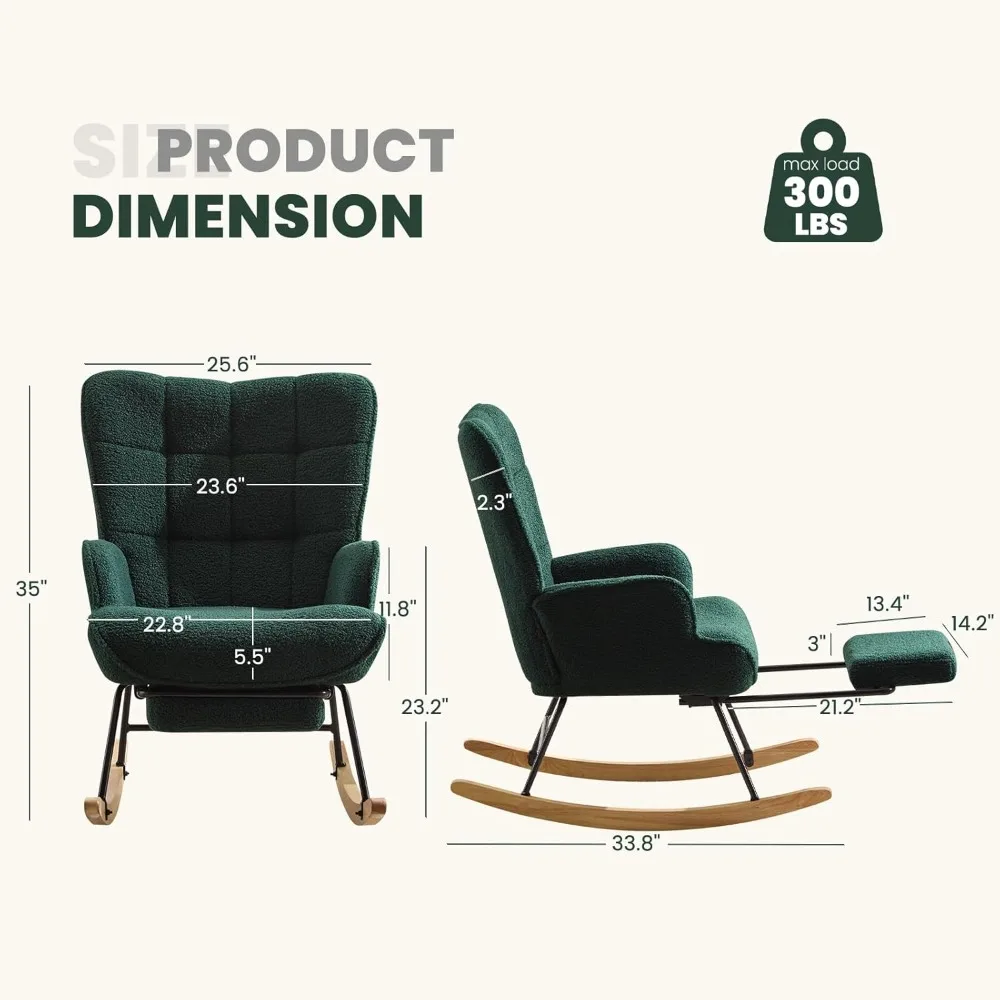 Rocking Chair Nursery - Nursery rocking chair, cushioned gliding chair,