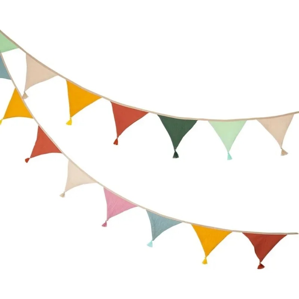 Baby Nursery Bunting - 20 PCS Fabric Flag Banners Multicolor