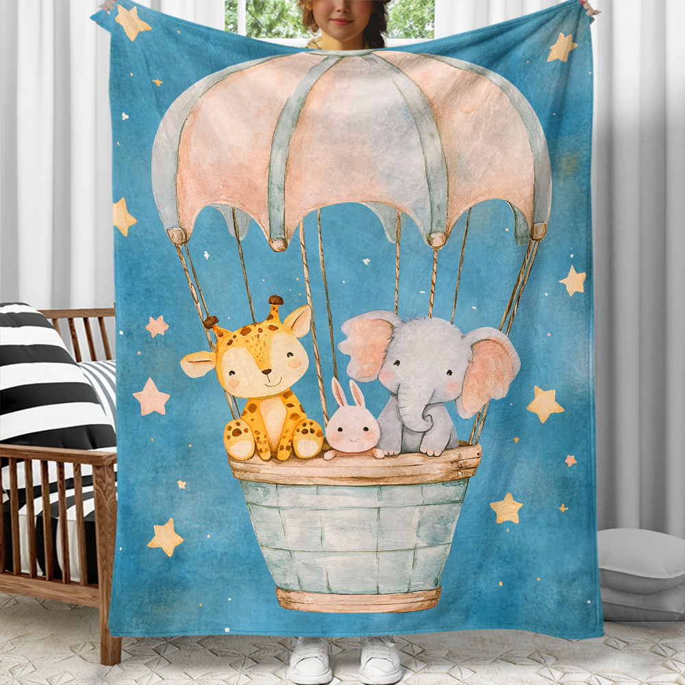 Baby Nursery In Hospital - Cute animals hot air balloon stars