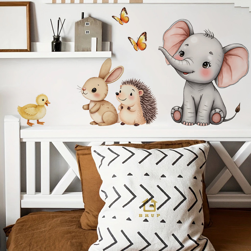 Baby Nursery Wall Decor - Cartoon Animal Wall Sticker - Elephant