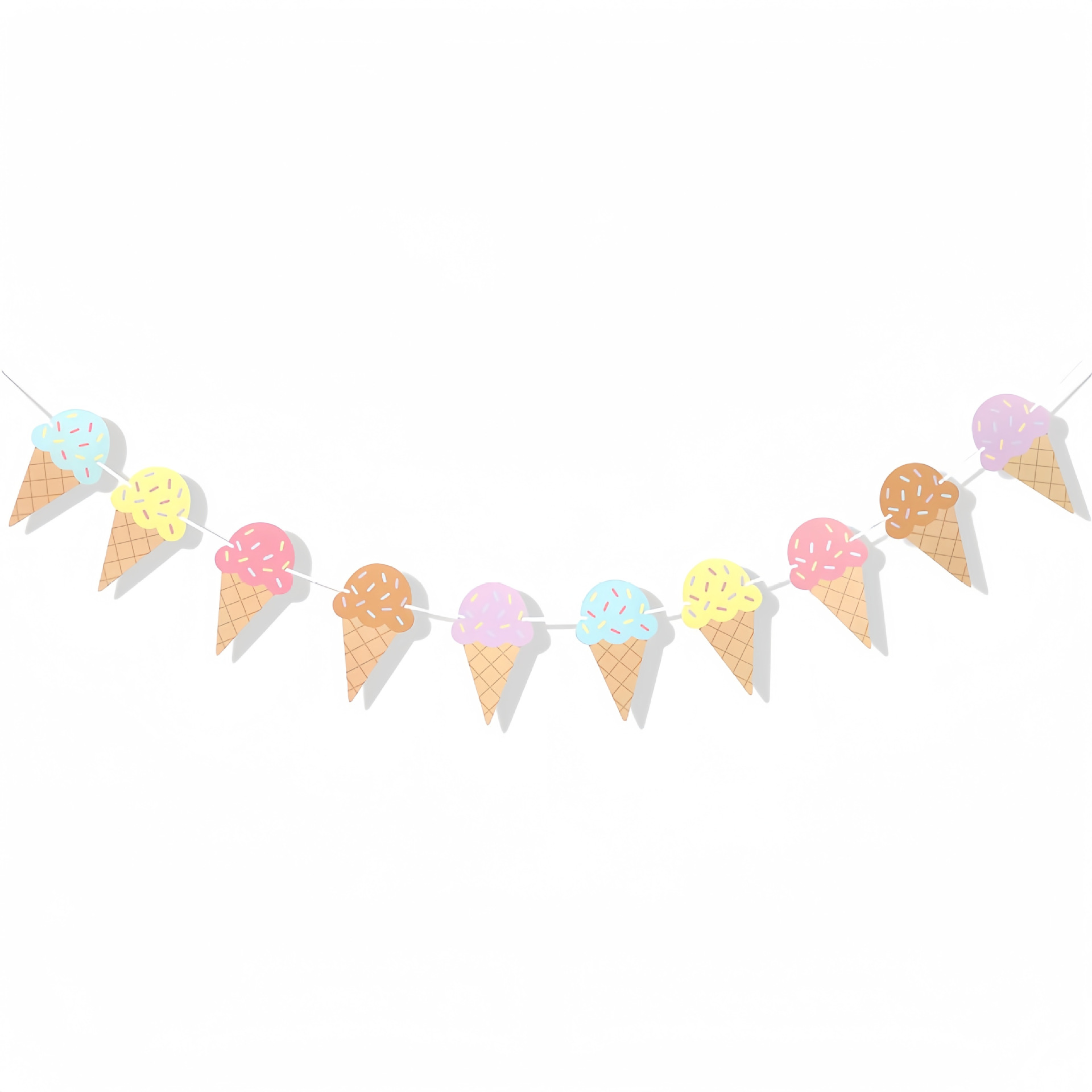 Baby Nursery Hanging Decor - Sweet Ice Cream Theme Paper Banner