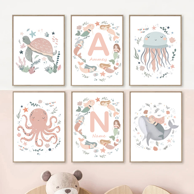 Baby Nursery Ocean - Ocean Whale Sea Turtle Mermaid Nursery