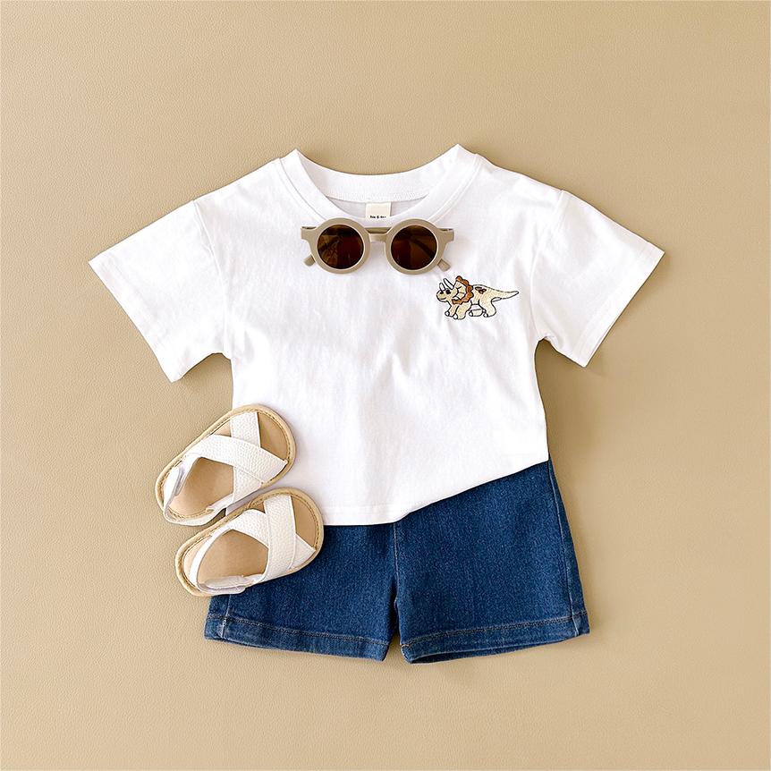 Baby Nursery Embroidery - 2Pcs/set Baby Clothes Dinosaur Embroidery Infant