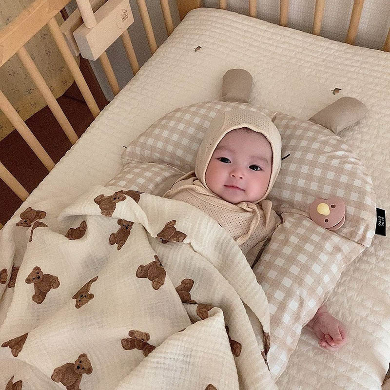 Bear Print Baby Blankets Newbo - Swaddle Blanket Muslin review and price