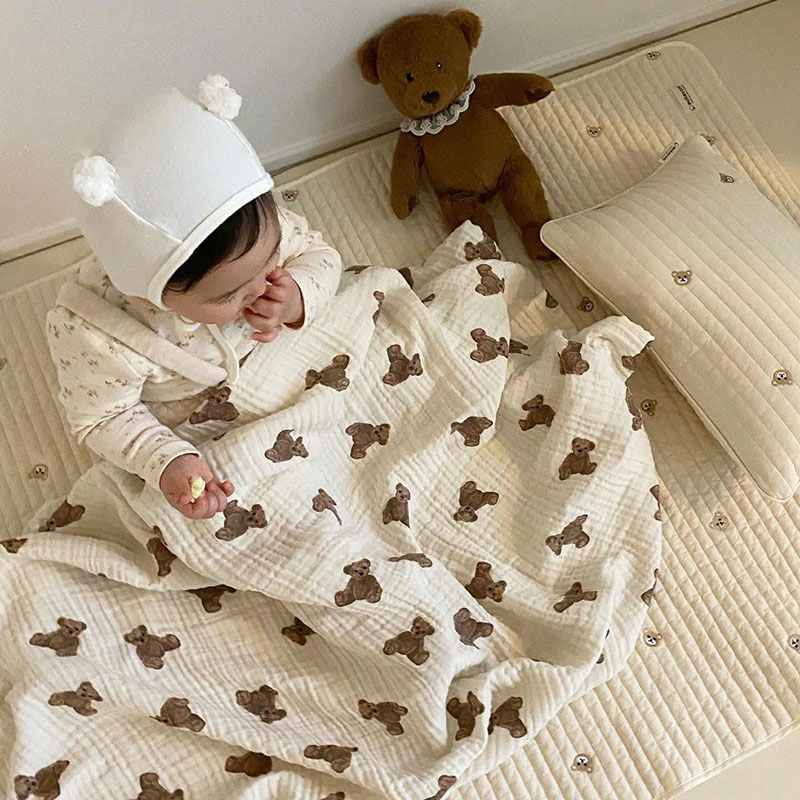 Bear Print Baby Blankets Newbo - Swaddle Blanket Muslin review and price