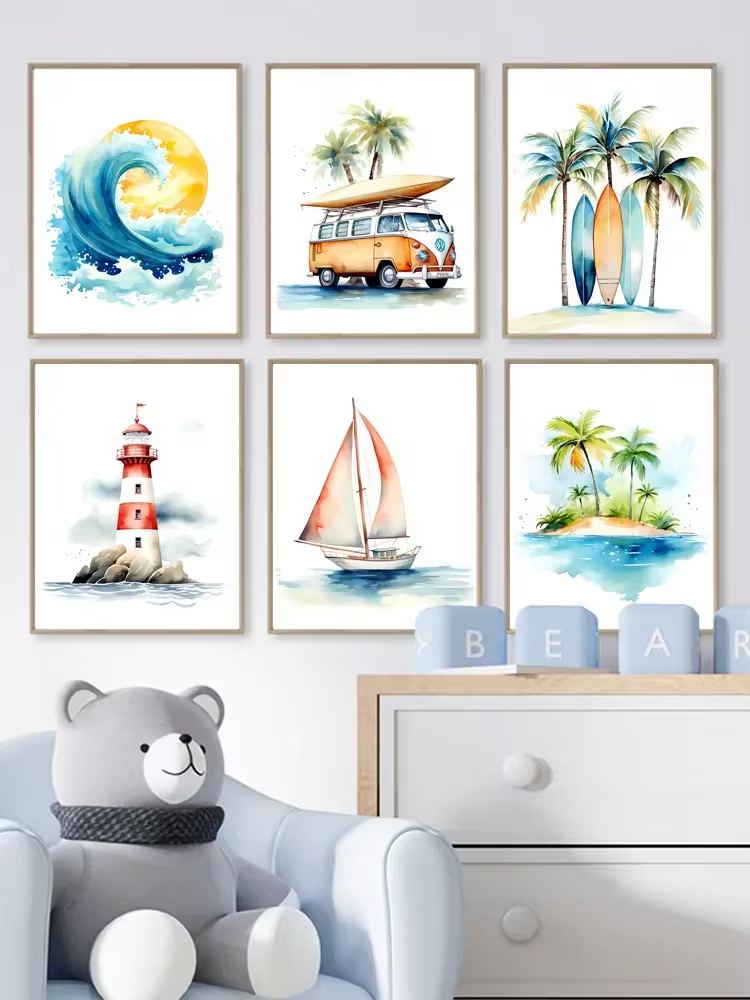 Surf Ocean Themed Nursery Beac - Baby Nursery Ocean review and price