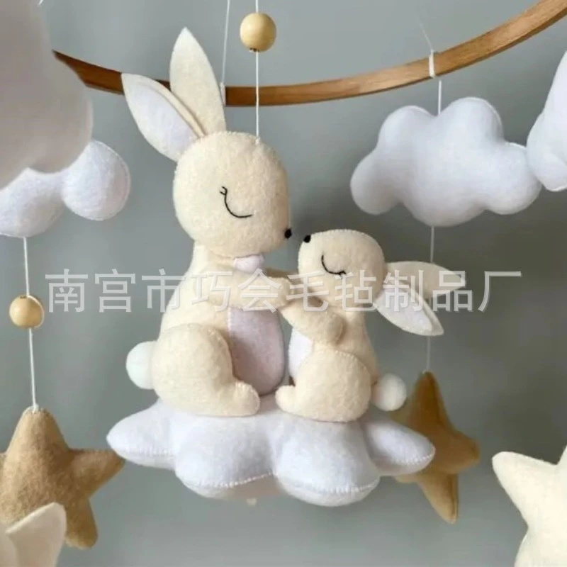 Handmade Soft Felt Bunny Baby  - Baby Nursery Neutral review and price