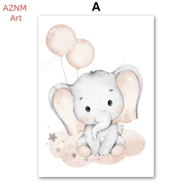 Elephant Balloon Rainbow Moon  - Baby Nursery Wall Decor review and price