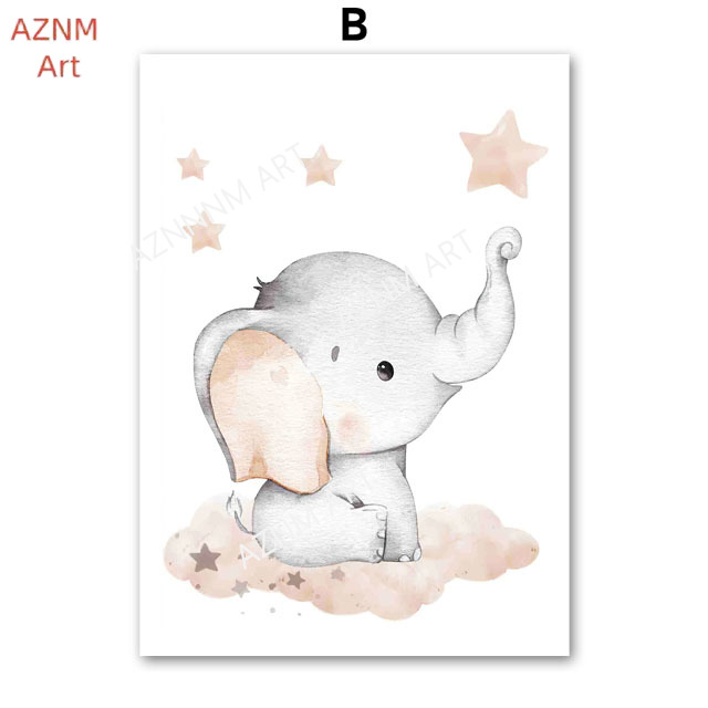 Elephant Balloon Rainbow Moon  - Baby Nursery Wall Decor review and price