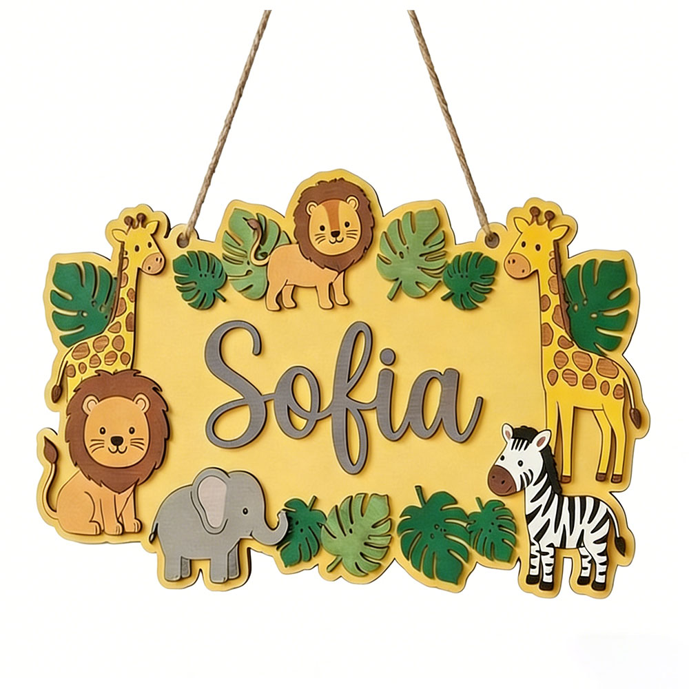Personalized Safari Name Sign, - Baby Nursery Yellow review and price