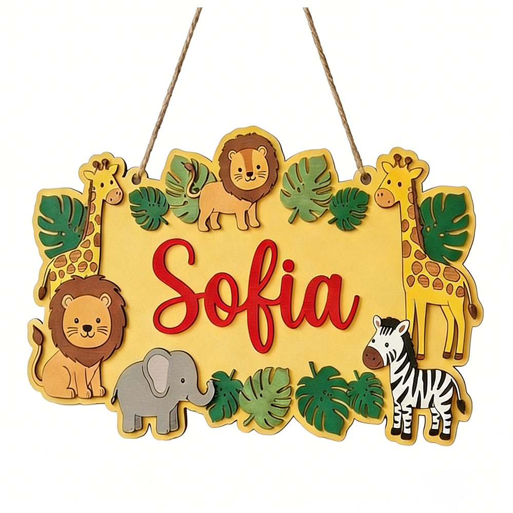 Personalized Safari Name Sign, - Baby Nursery Yellow review and price