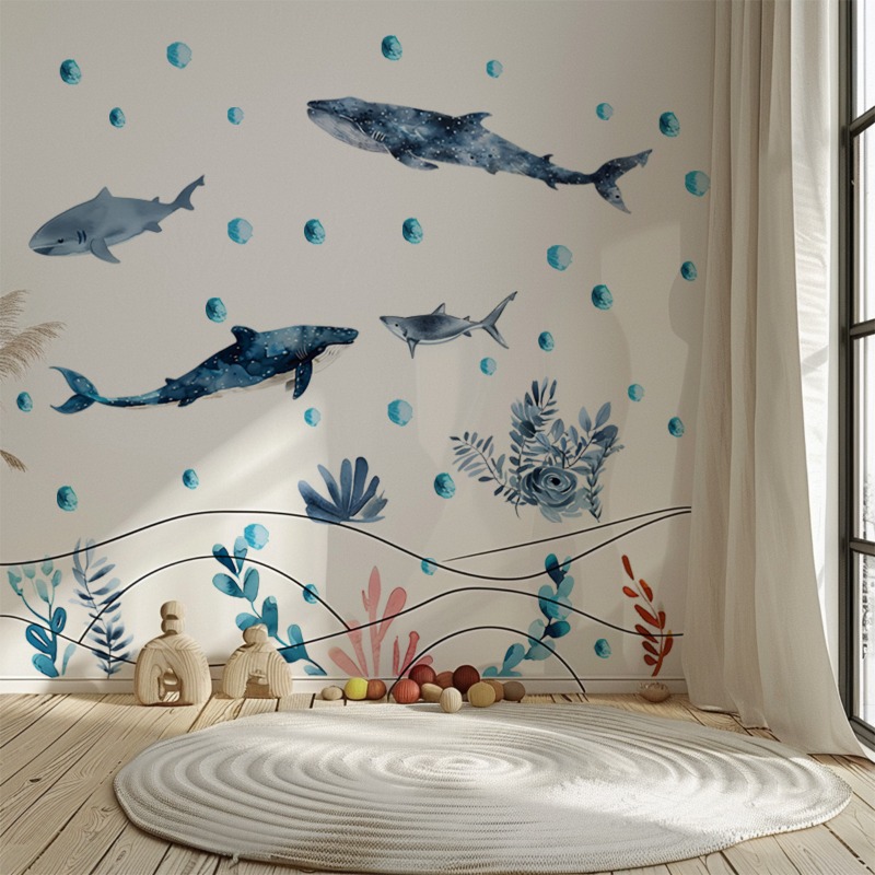 Undersea Marine Life Shark Wha - Baby Nursery Ocean review and price