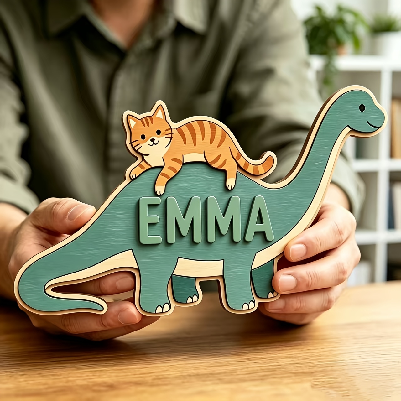 Personalized Cat Riding Dinosa - Baby Nursery Baby review and price