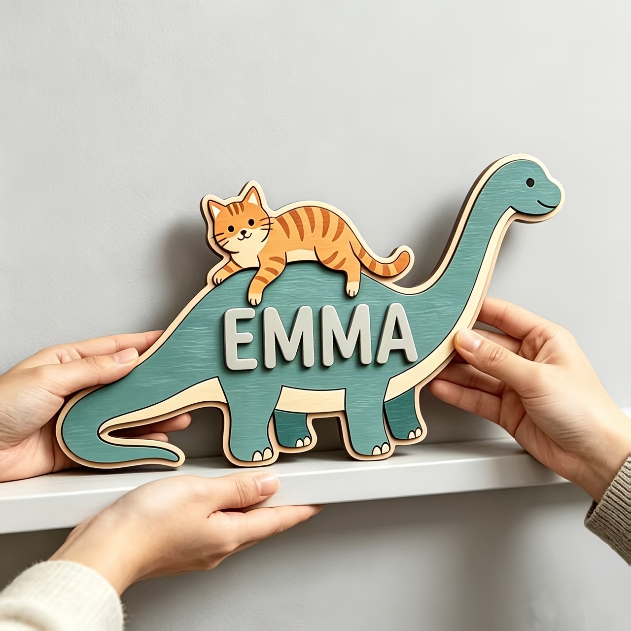 Personalized Cat Riding Dinosa - Baby Nursery Baby review and price