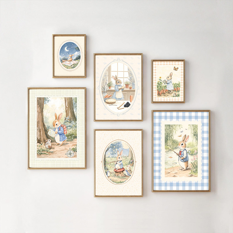 Vintage Boho Blue Plaid Rabbit - Baby Nursery Vintage review and price