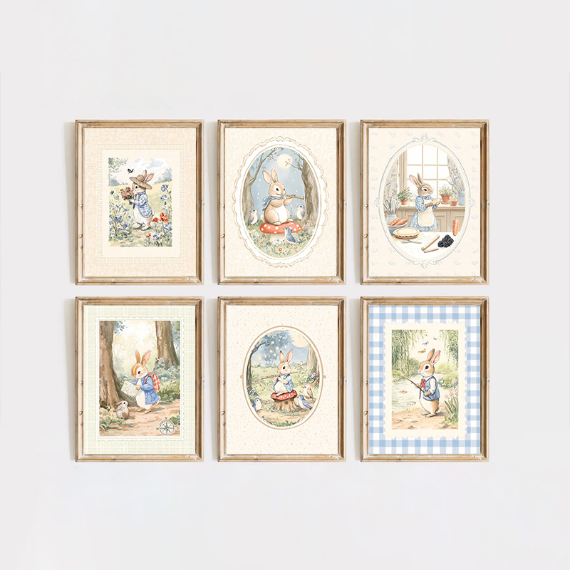 Vintage Boho Blue Plaid Rabbit - Baby Nursery Vintage review and price