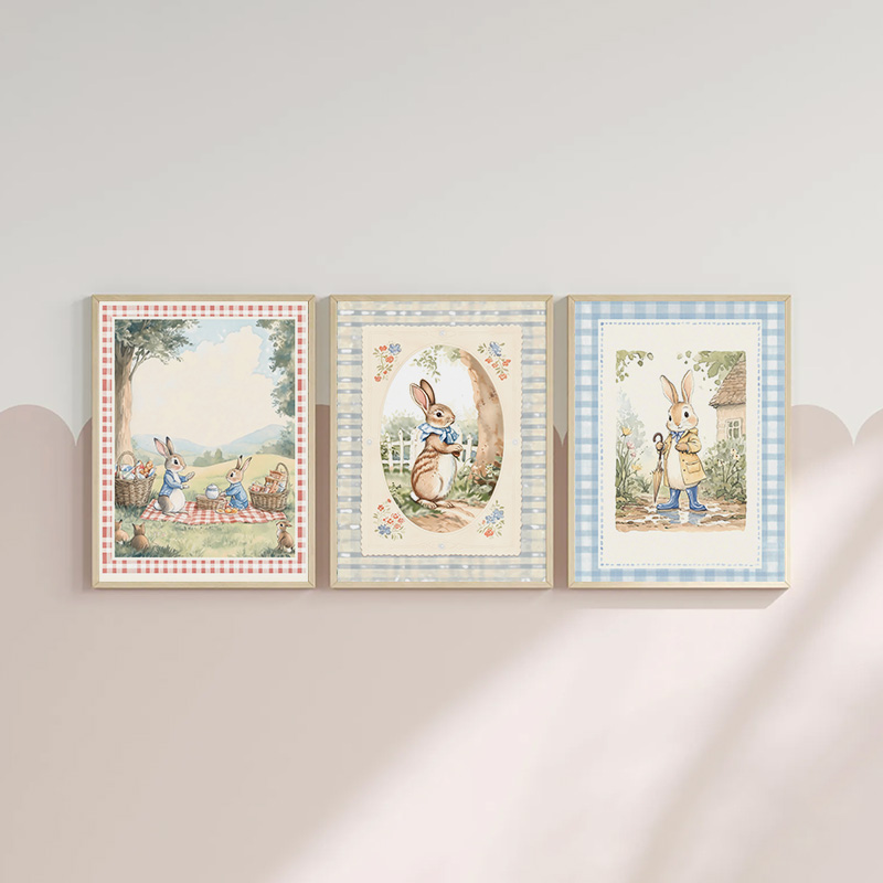 Vintage Boho Blue Plaid Rabbit - Baby Nursery Vintage review and price