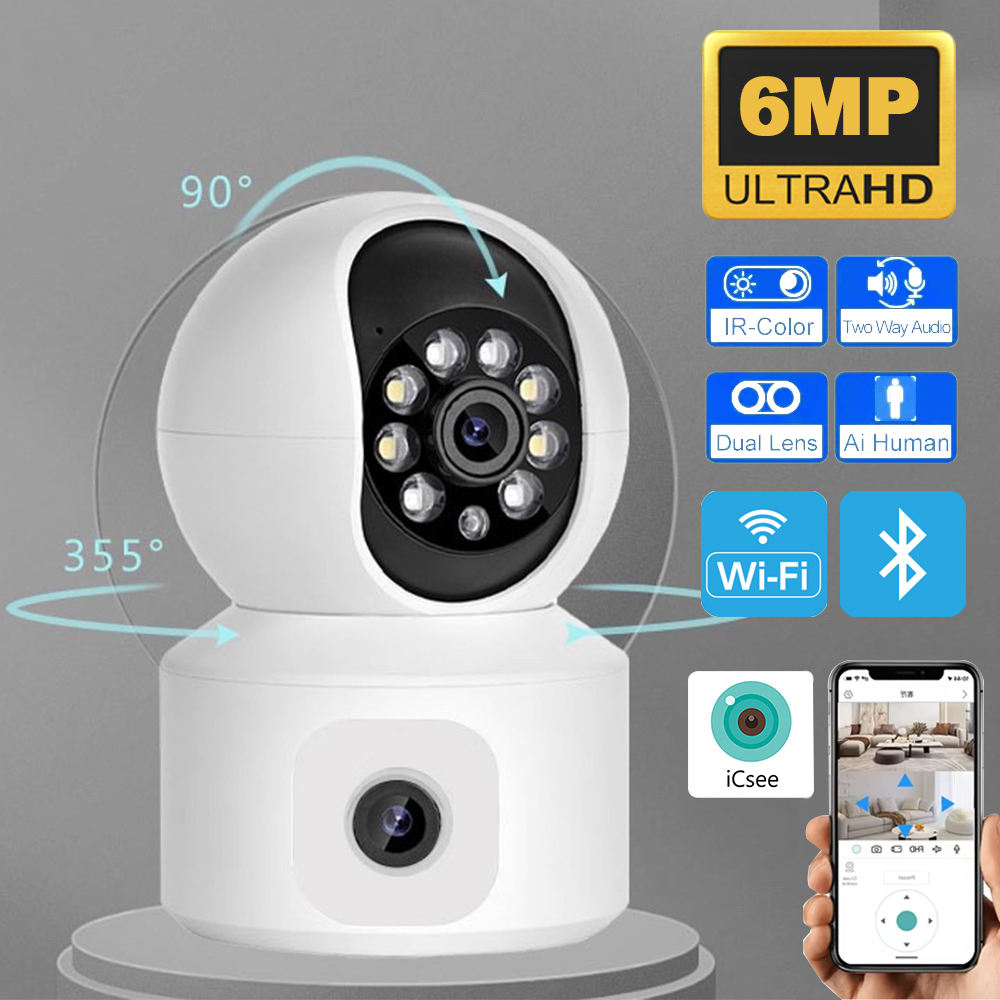 6MP iCsee WiFi IP Camera Dual  - Baby Nursery Camera review and price