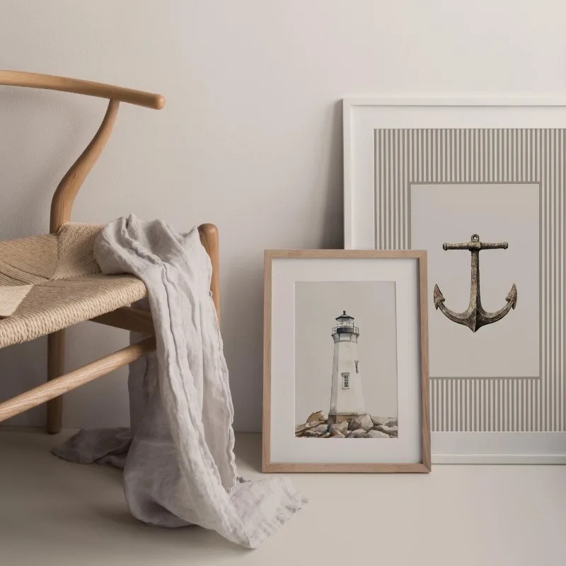 Neutral Nautical Nursery Art V - Baby Nursery Vintage review and price