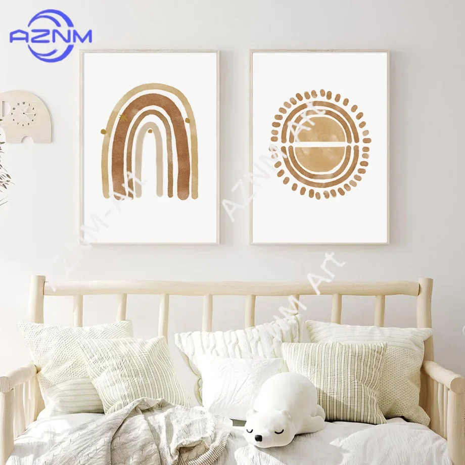 Boho Nursery Wall Art Canvas - - Baby Nursery Neutral review and price