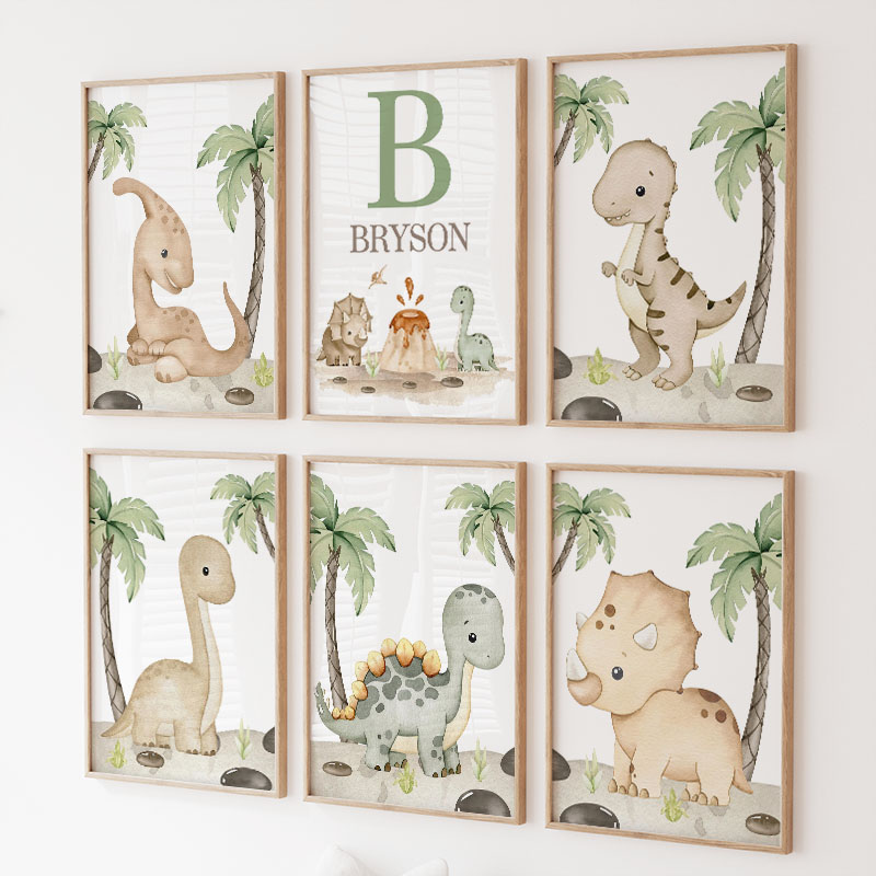 6 types Neutral Dinosaur Canva - Baby Nursery Neutral review and price