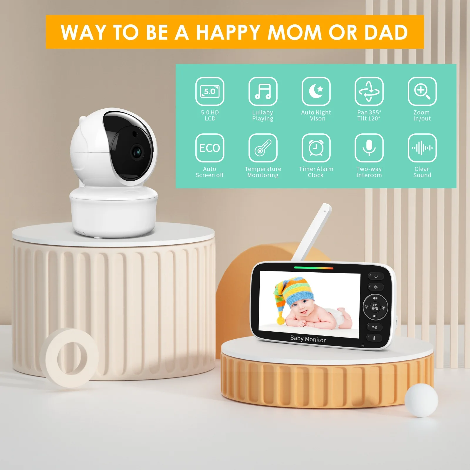 Baby Monitor with 5-inch LCD S - Baby Nursery Temperature review and price