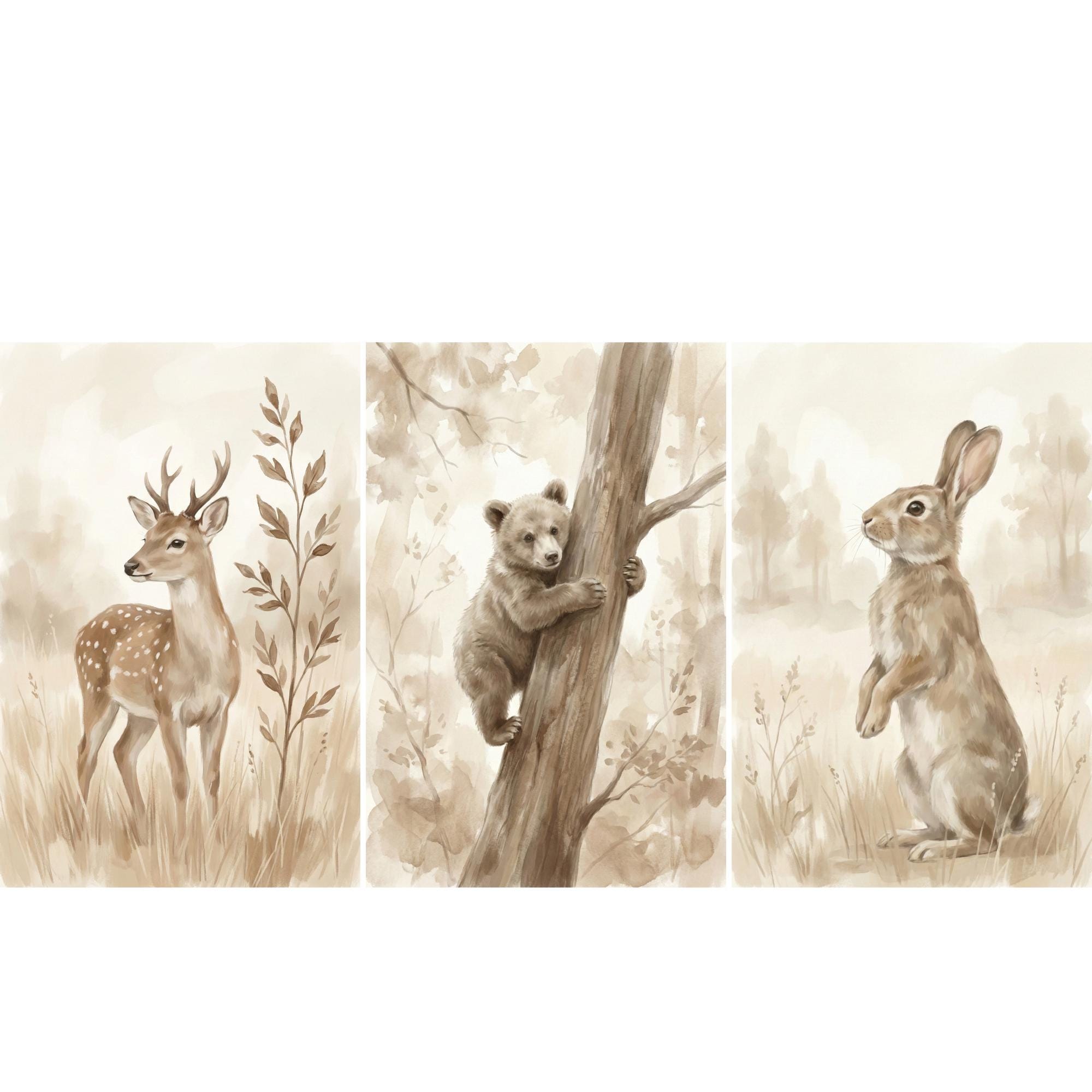 Woodland Animals Print Neutral - Baby Nursery Neutral review and price