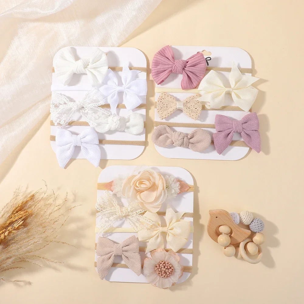 5Pcs Baby Flower Lace Bow Head - Baby Nursery Set review and price