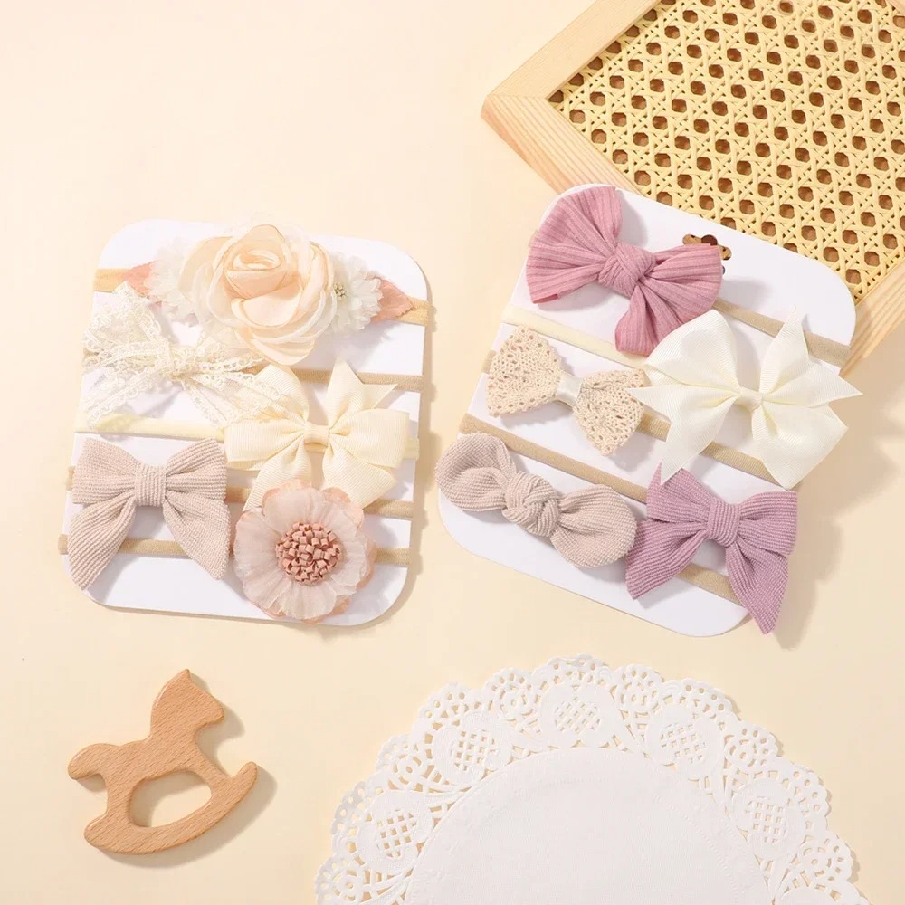 5Pcs Baby Flower Lace Bow Head - Baby Nursery Set review and price