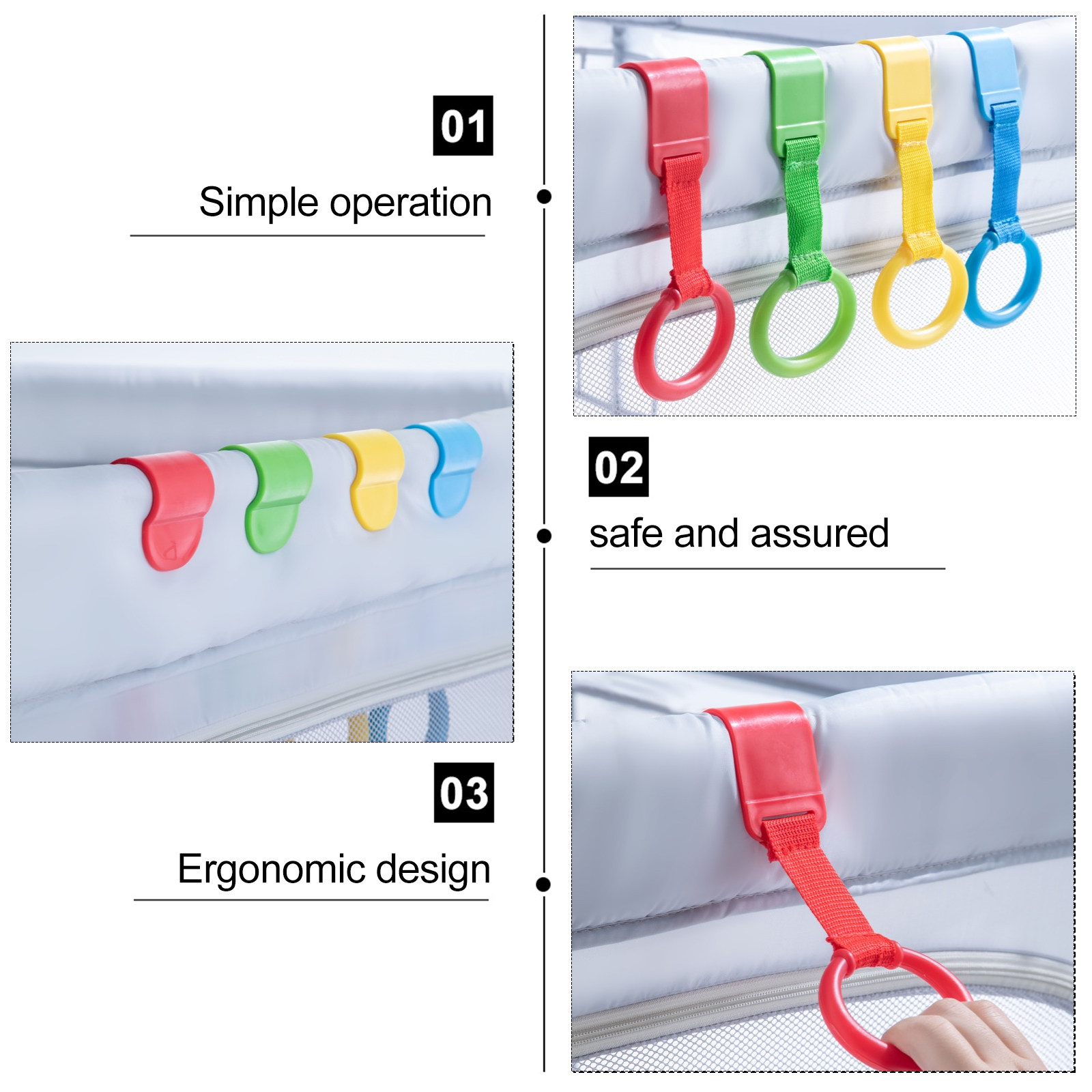 4Pcs Baby Cot Rings Crib Hand  - Baby Nursery Bed review and price