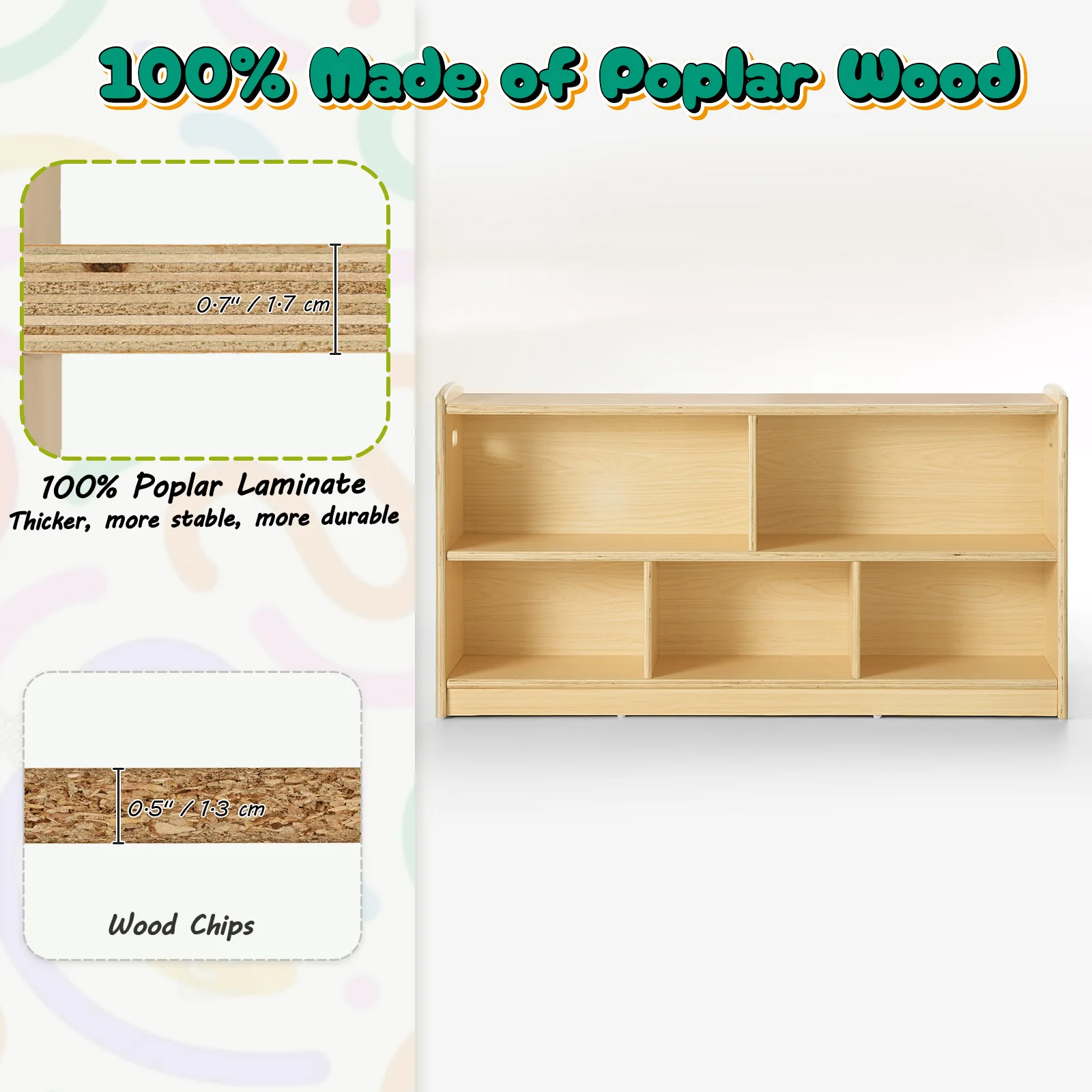 2-Tier Wood Montessori Cabinet - Baby Bookshelf Small review and price