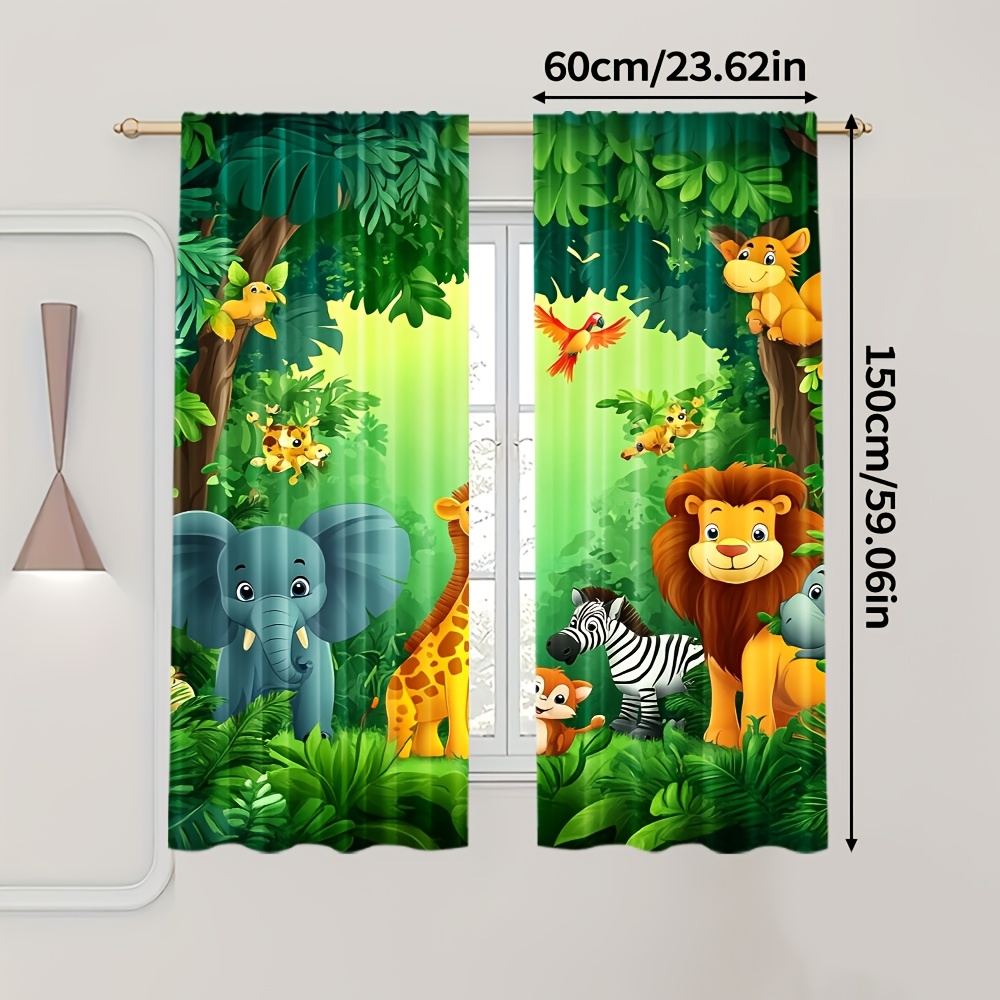 2pcs Cartoon Animal Curtains J - Baby Nursery In Hospital review and price