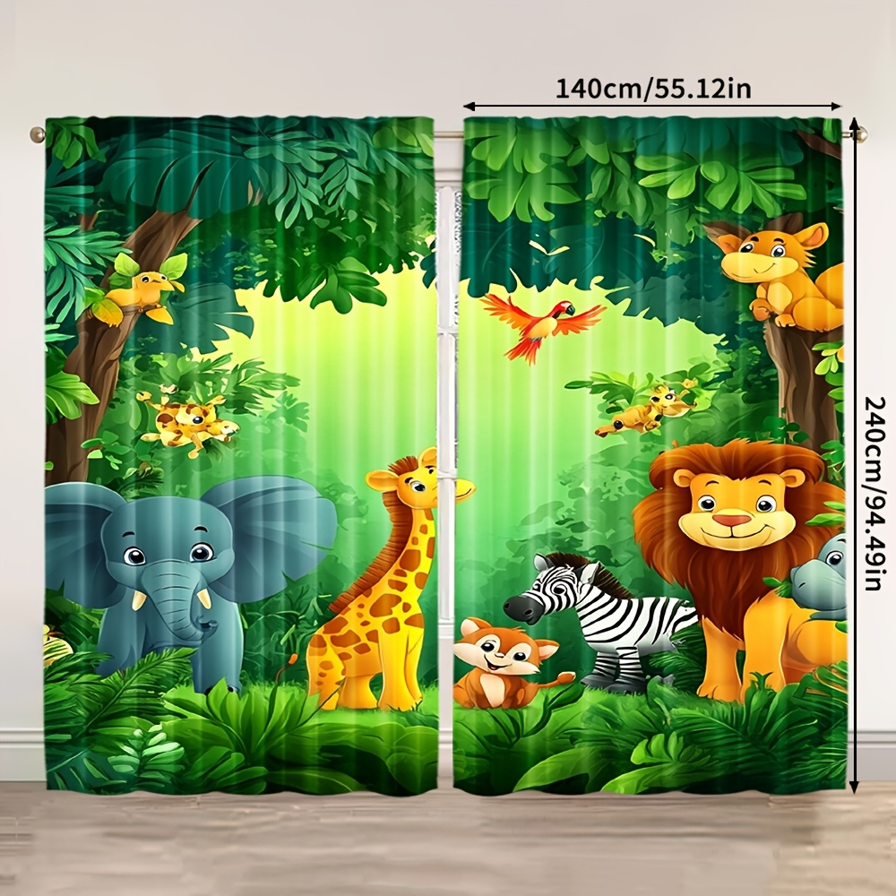 2pcs Cartoon Animal Curtains J - Baby Nursery In Hospital review and price
