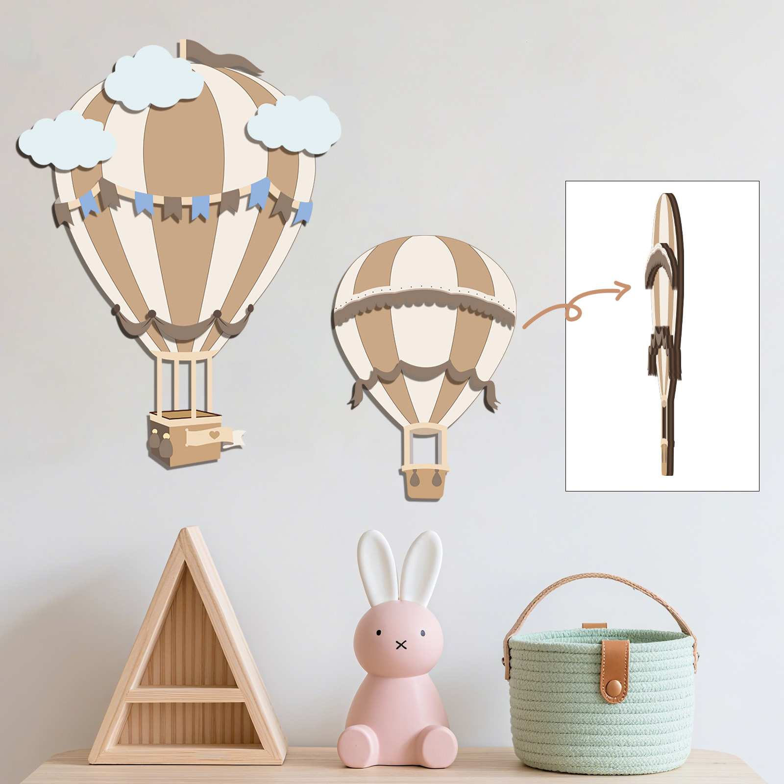 Neutral Hot Air Balloon Wooden - Baby Nursery Neutral review and price