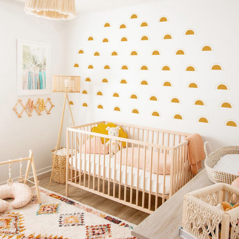 Boho Yellow Orange Half Sun Wa - Baby Nursery Yellow review and price