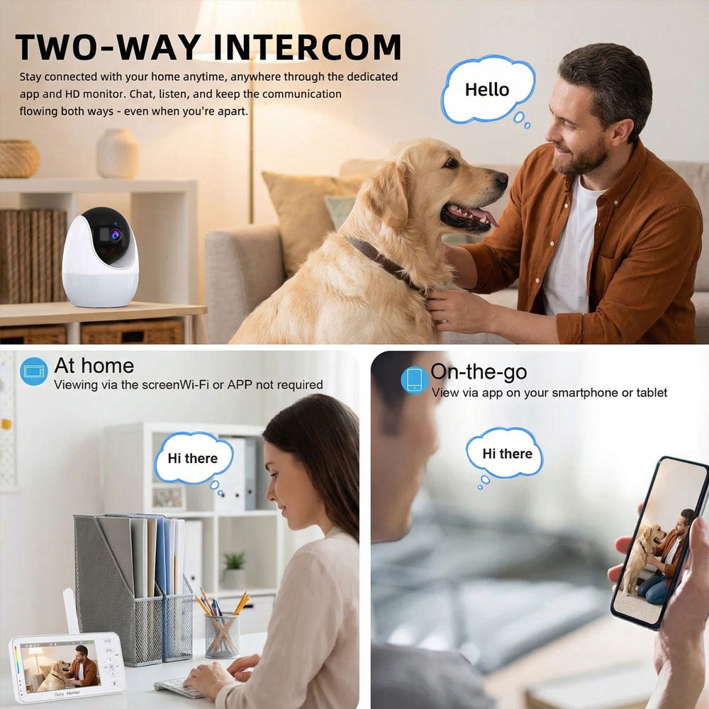 Smart Baby Monitor Camera 4.3