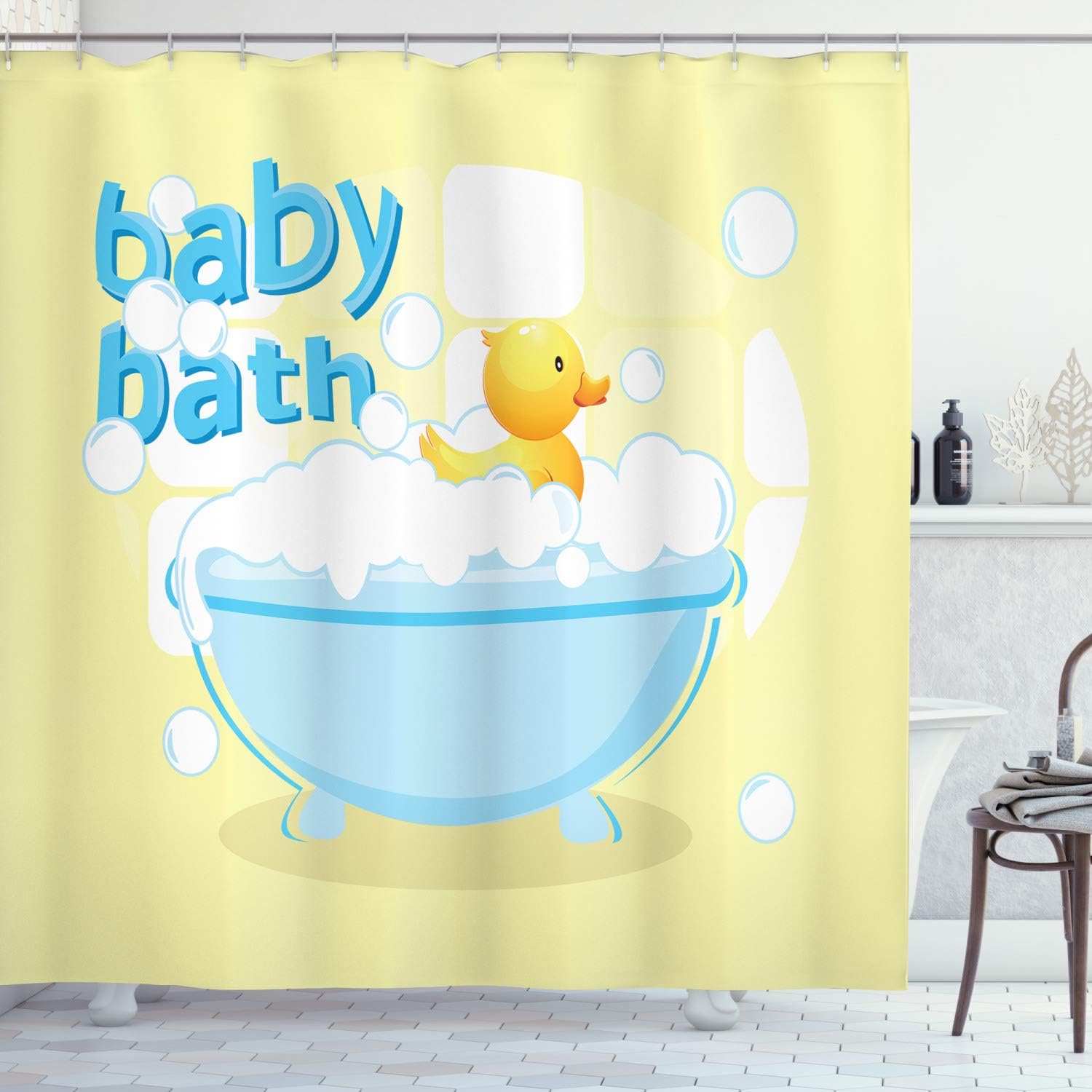 Yellow Baby Bath Shower Curtai - Baby Nursery Yellow review and price