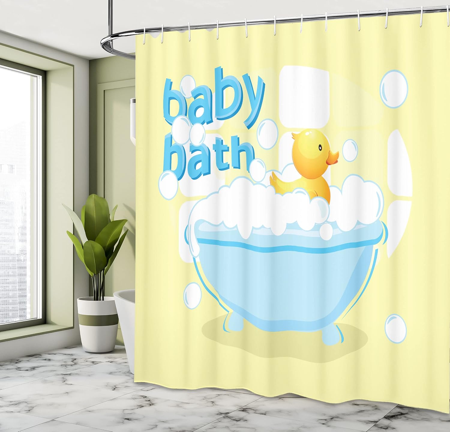 Yellow Baby Bath Shower Curtai - Baby Nursery Yellow review and price