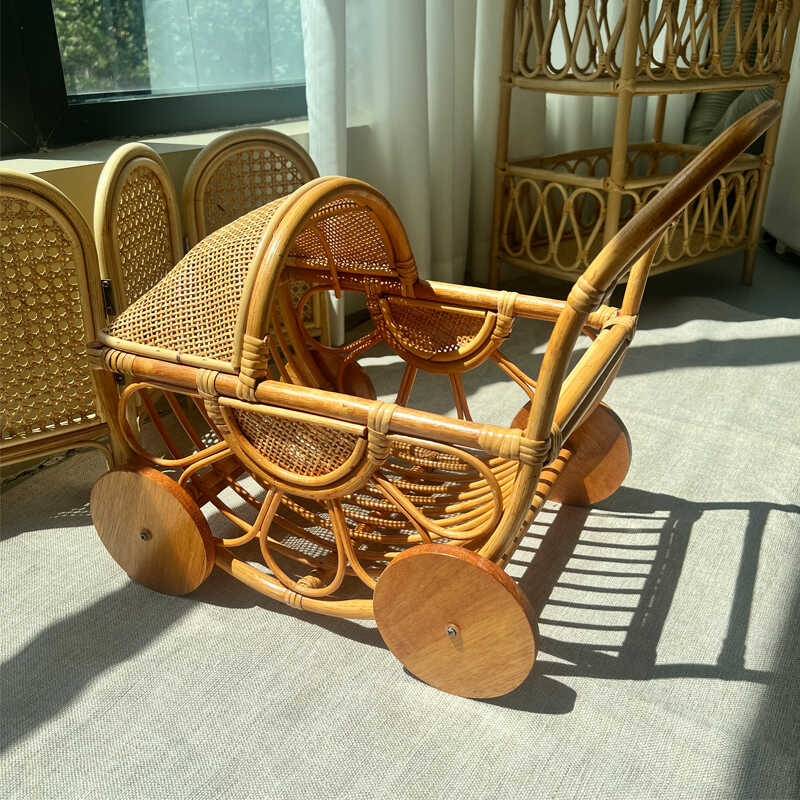 Woven Rattan Baby Stroller Vin - Baby Nursery Vintage review and price