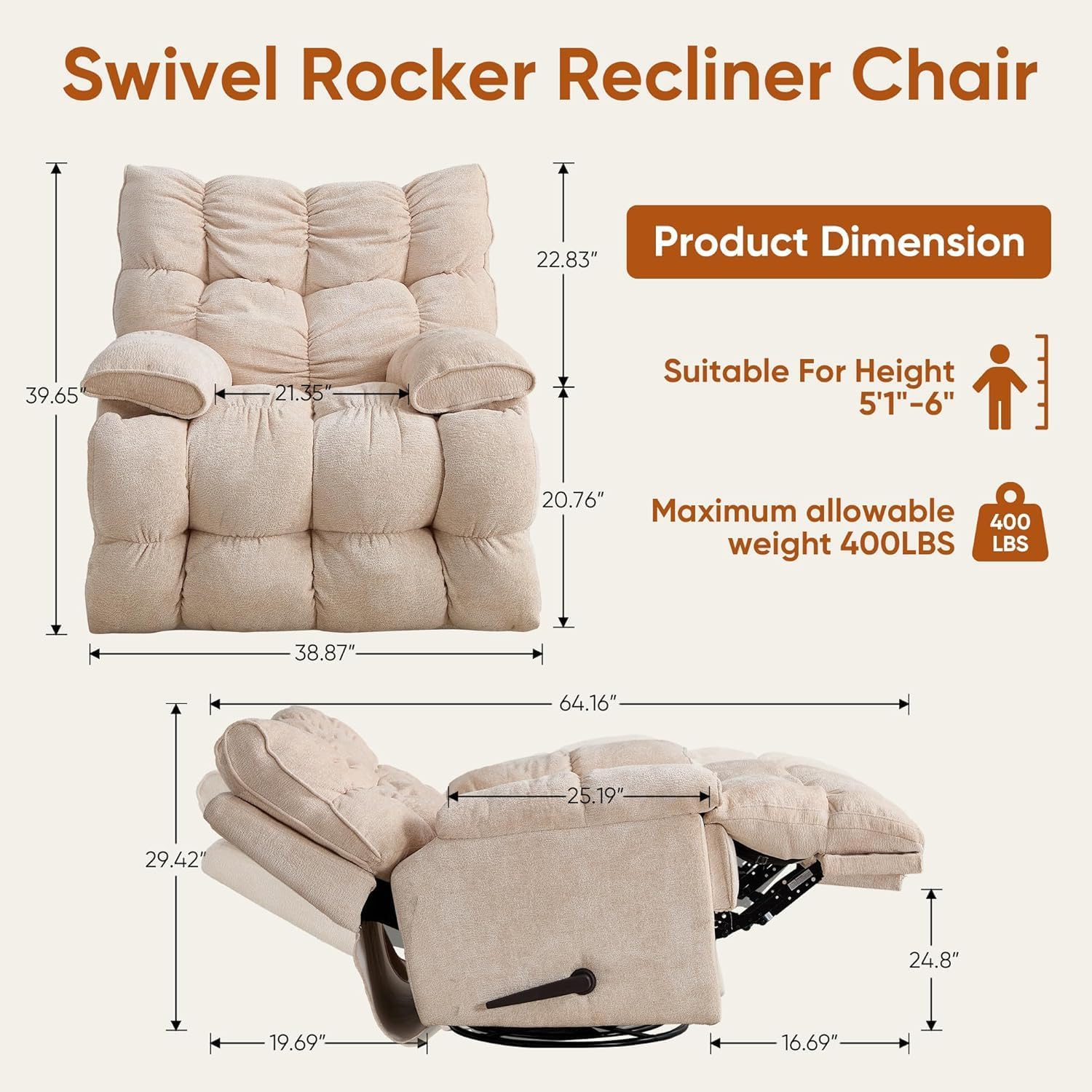 Oversized Swivel Rocker Reclin - Rocking Chair Nursery review and price