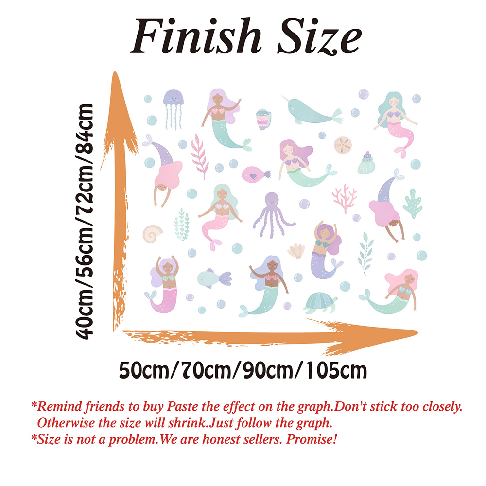 Watercolor Mermaid Wall Sticke - Baby Nursery Ocean review and price