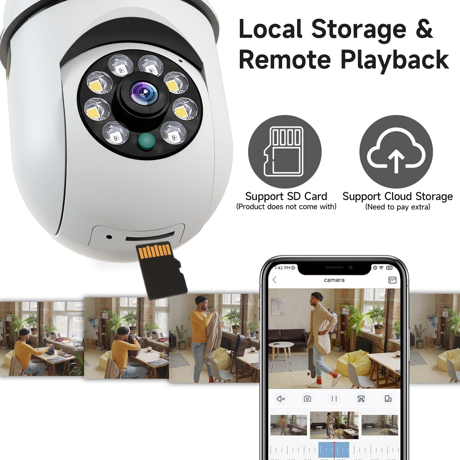 8MP E27 Bulb Surveillance Came - Baby Nursery Camera review and price