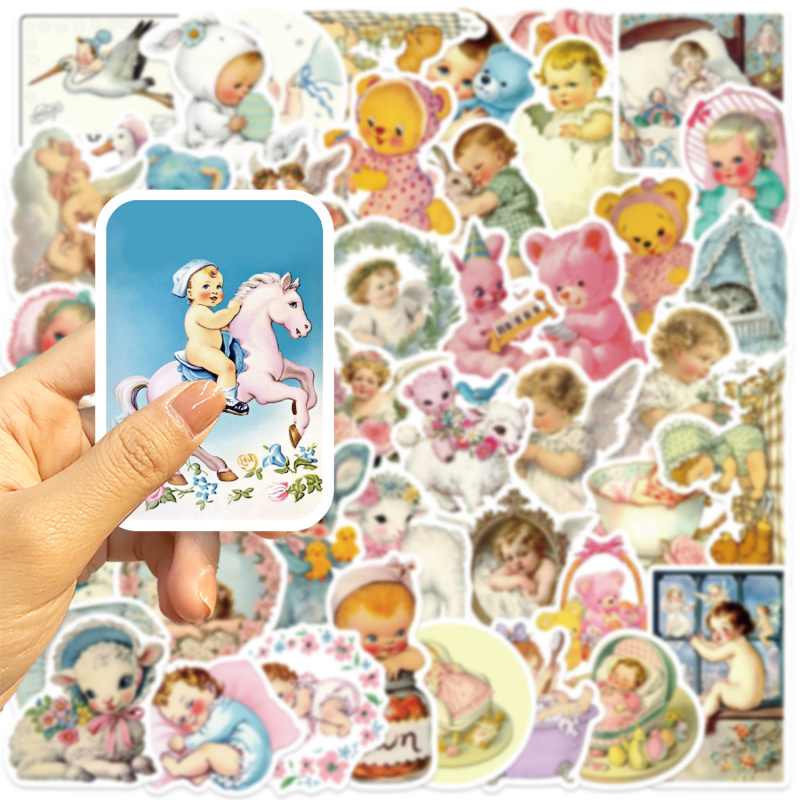 50pcs Vintage Baby Stickers Cu - Baby Nursery Vintage review and price