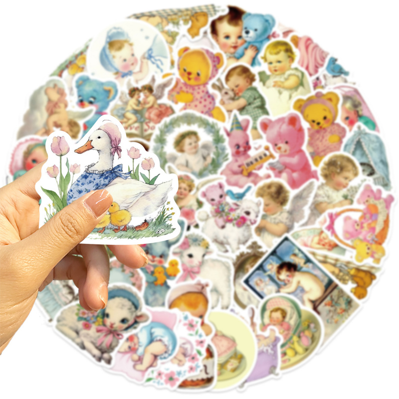 50pcs Vintage Baby Stickers Cu - Baby Nursery Vintage review and price