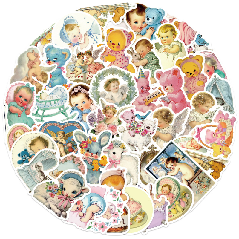 50pcs Vintage Baby Stickers Cu - Baby Nursery Vintage review and price