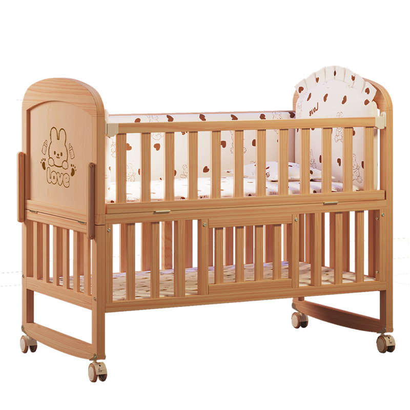 Solid Wood Baby Crib Removable - Baby Nursery With Queen Bed review and price